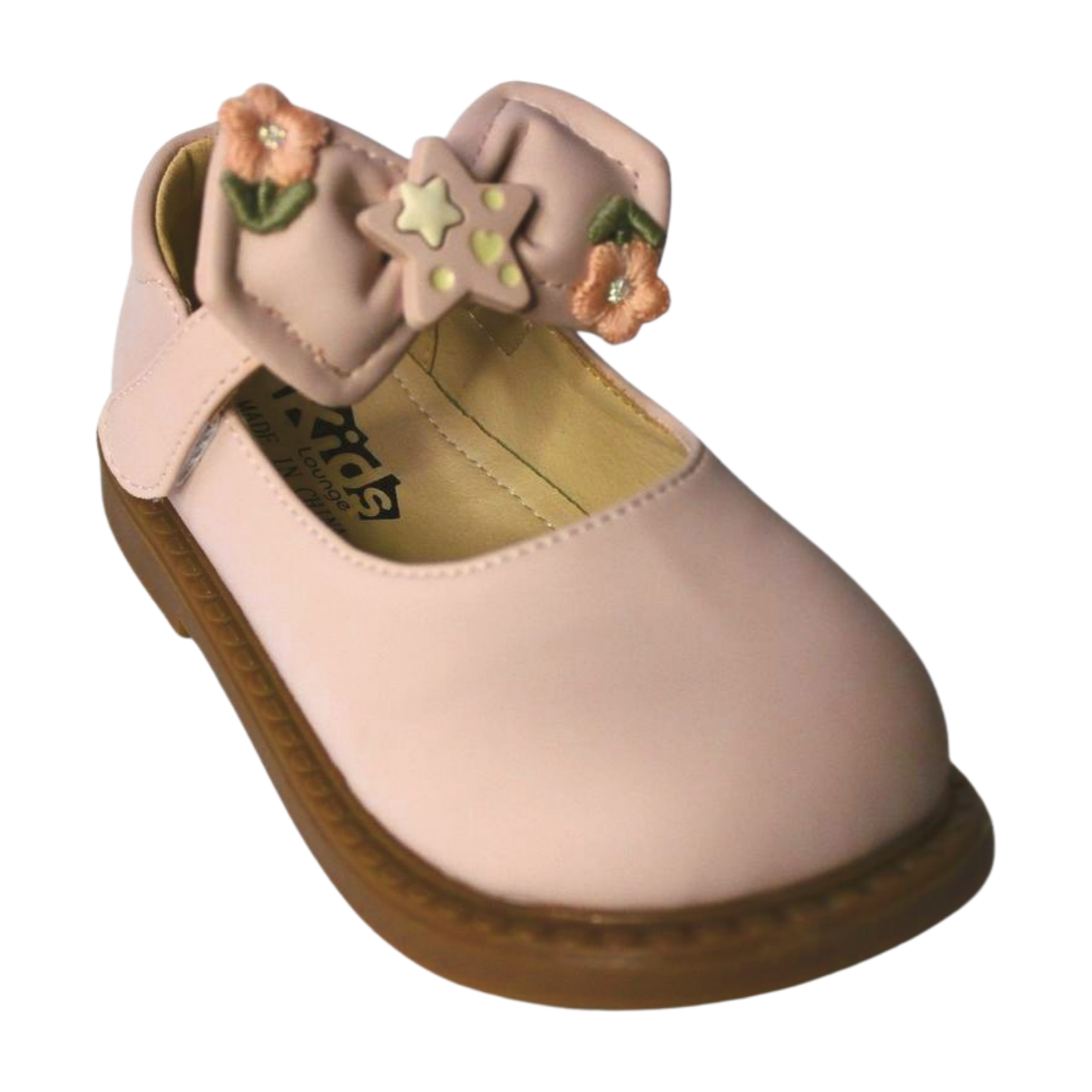 “Sweet Star Embroidered Mary Jane Shoes Pink|452-A-PNK