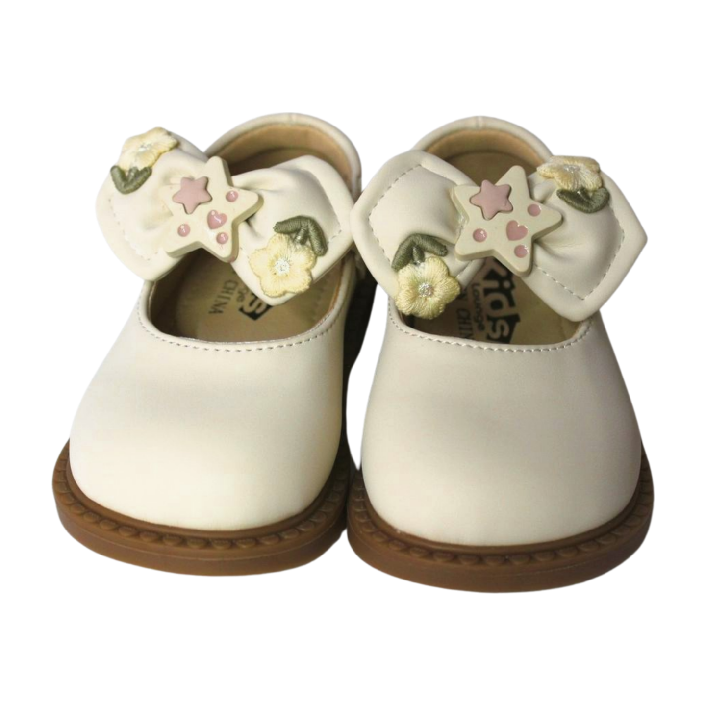 Sweet Star Embroidered Mary Jane Shoes Biege|ML-452-A-BIEGE