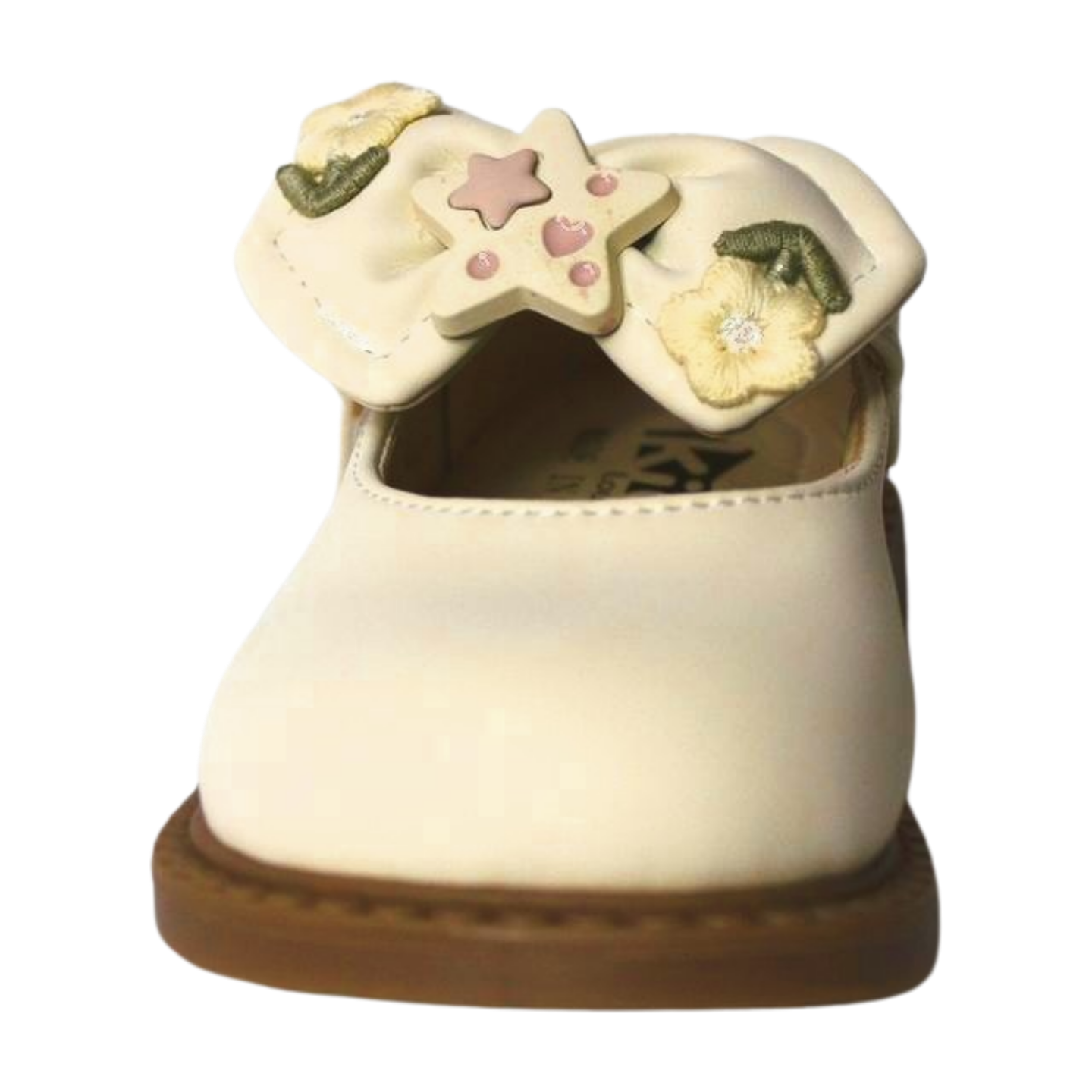 Sweet Star Embroidered Mary Jane Shoes Biege|ML-452-A-BIEGE