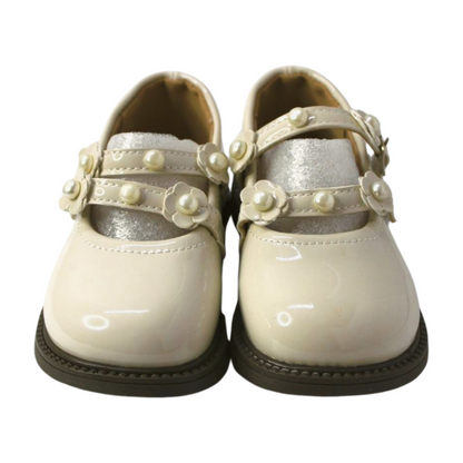 “Little Duchess White Pearl Mary Janes”|2557-off white