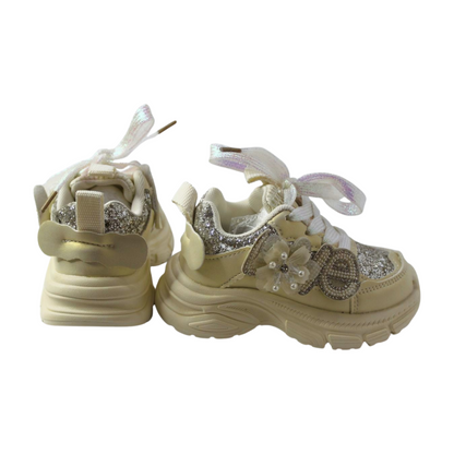 LOVE Sparkle Chunky Sneakers |2188-BIEGE