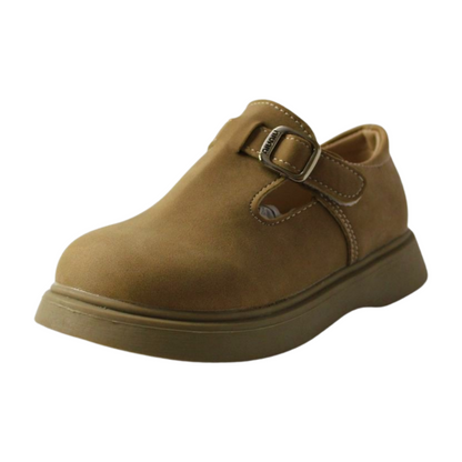 Camel Suede Chunky Mary Janes| Easy Velcro|ML-564-B-KHAKI
