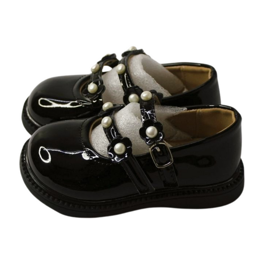 Little Duchess Black Pearl Mary Janes|2557-BLK