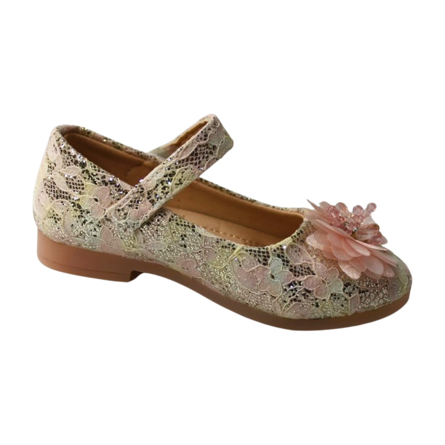 PINK Lace Flower Mary Janes | ML-366-PINK