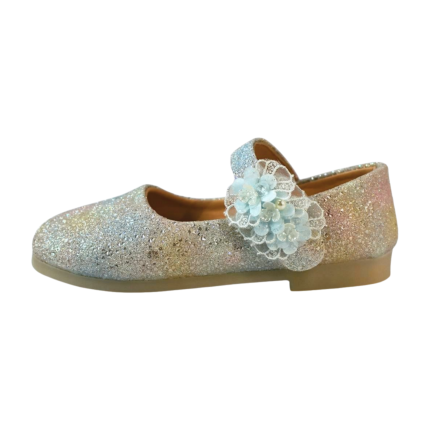 Blue Dream Glitter Flower Shoes | Easy Velcro