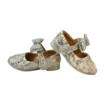 "Silver Crystal Bow Flats| Easy Velcro" - Image 2